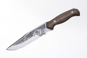 Нож Беркут AUS-8 художественно-оформленный дерево