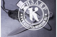 Нож Стрела AUS-8 стоунвош черный шнур 