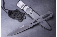 Нож Стрела AUS-8 стоунвош черный шнур 