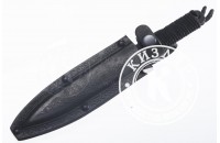 Нож Стервец AUS-8 стоунвош черный шнур 