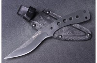 Нож Пиранья AUS-8 стоунвош черный шнур 