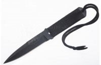 Нож Стрела AUS-8 стоунвош черный шнур 