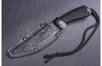 Нож Пиранья AUS-8 стоунвош черный шнур 