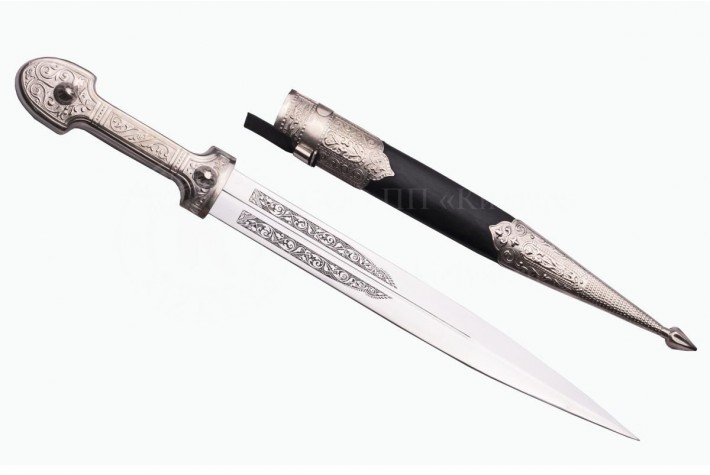 Сувенирный кинжал кожа мельхиор 