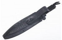 Нож Стервец AUS-8 стоунвош черный шнур 