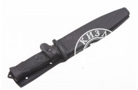 Нож Цербер AUS-8 стоунвош черный эластрон 