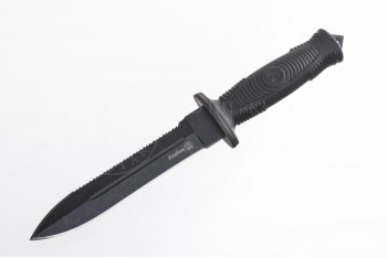 Нож Комбат AUS-8 стоунвош черный эластрон