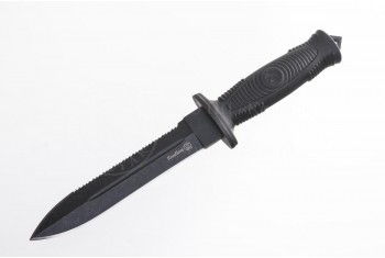 Нож Комбат 95Х18 Серрейтор черный 
