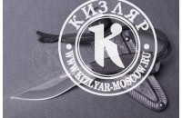 Нож Пиранья AUS-8 стоунвош черный шнур 