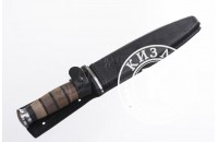 Нож КО-1 AUS-8 стоунвош черный наборная рукоять 