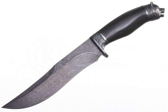 Нож Медведь дамасск художественное литье 