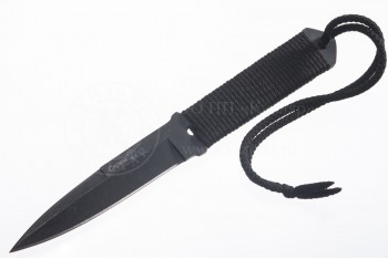 Нож Стрела AUS-8 стоунвош черный шнур