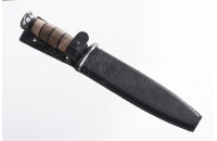 Нож КО-1 AUS-8 стоунвош черный наборная рукоять 