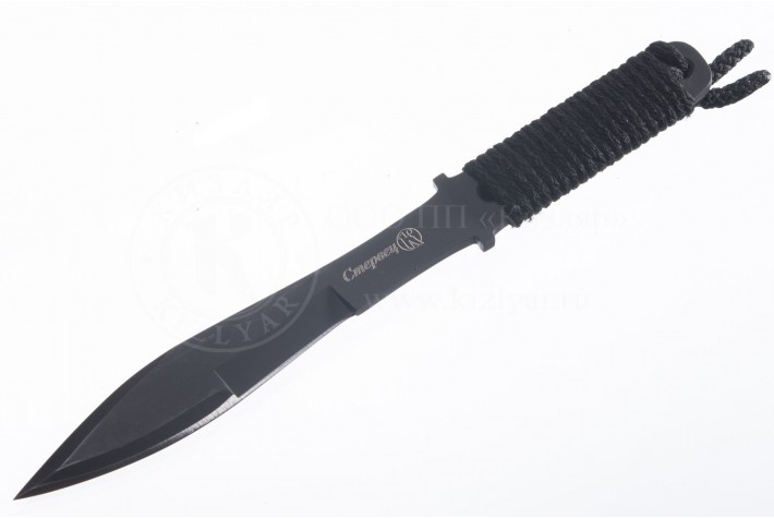 Нож Стервец AUS-8 стоунвош черный шнур 