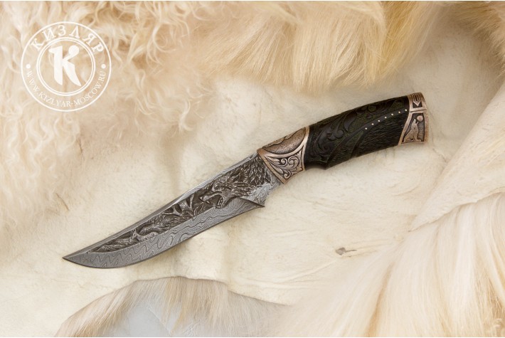 Нож Лунная ночь ХО дамасск художественная литье 