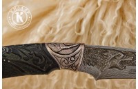 Нож Лунная ночь ХО дамасск художественная литье 