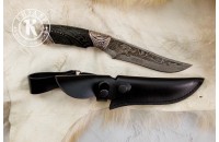 Нож Лунная ночь ХО дамасск художественная литье 