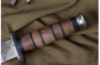 Нож КО-1 - дерево/кожа с символикой ГРУ 