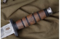 Нож КО-1 - дерево/кожа с символикой ГРУ 