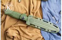 Нож НР-19 стоунвош черный эластрон олива 