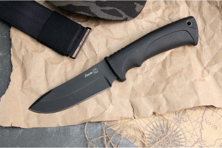 Нож Енот - Х12МФ/черный/эластрон 