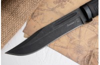 Нож Колыма-1 AUS-8 стоунвош черный эластрон 