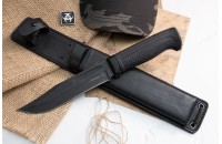 Нож Колыма-1 AUS-8 стоунвош черный эластрон 