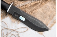 Нож Легионер AUS-8 стоунвош черный кожа 