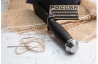 Нож Легионер AUS-8 стоунвош черный кожа 