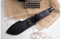 Нож Легионер AUS-8 стоунвош черный кожа 