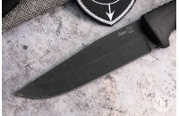 Нож Линь AUS-8 стоунвош черный эластрон 