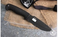 Нож Нерка AUS-8 стоунвош черный эластрон 