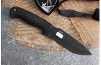 Нож Нерка AUS-8 стоунвош черный эластрон 