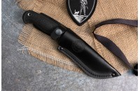 Нож Нерка AUS-8 стоунвош черный эластрон 