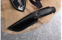 Нож Нерка AUS-8 стоунвош черный эластрон 