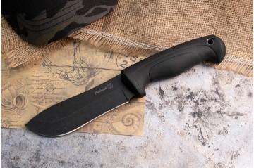 Нож Рыбный AUS-8 стоунвош черный эластрон