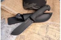 Нож Рыбный AUS-8 стоунвош черный эластрон 