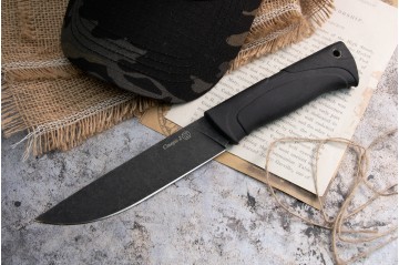 Нож Стерх-2 AUS-8 стоунвош черный эластрон