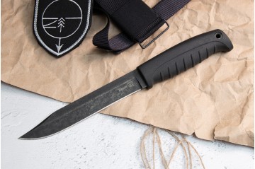 Нож Таран AUS-8 стоунвош черный эластрон