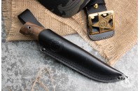 Нож Финский AUS-8 стоунвош черный дерево 