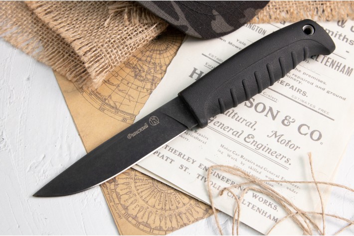 Нож Финский Сталь Х12МФ Черный 