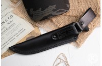 Нож Финский Х12МФ стоунвош черный эластрон 