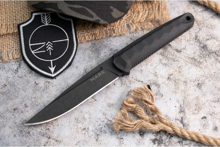 Нож Марс (MARS) AUS-8 стоунвош черный 