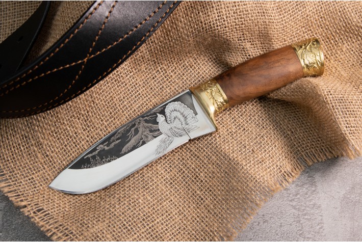 Нож Глухарь латунь 