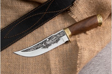 Нож Рыбак-2 AUS-8 художественно-оформленный латунь