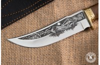 Нож Рыбак-2 AUS-8 художественно-оформленный латунь 