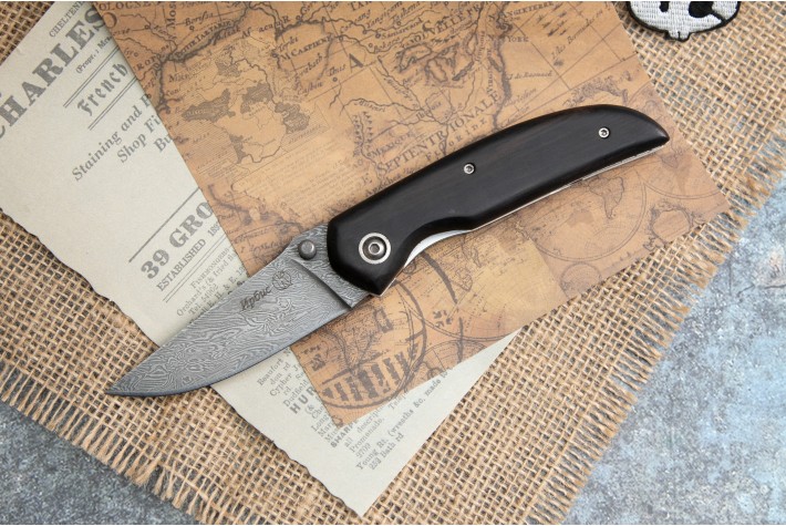 Нож НСК Ирбис дамаск граб 