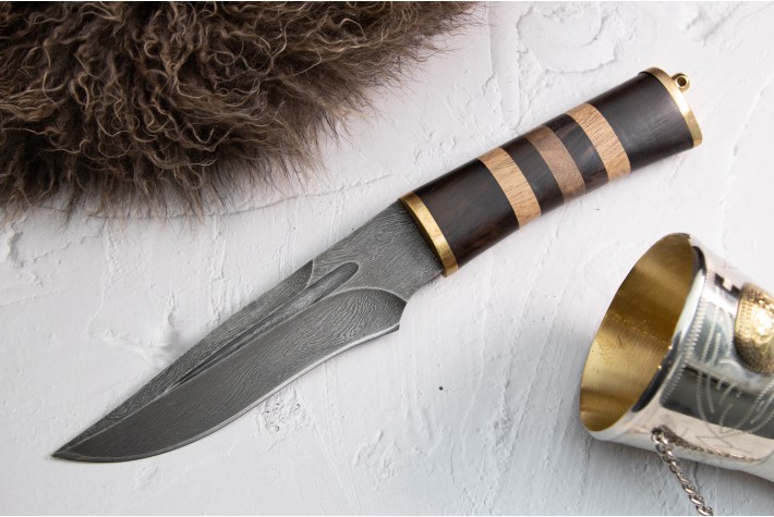 Нож Снегирь дамасск наборная рукоять 