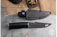 Нож Ш-5 Барс AUS-8 стоунвош черный кожа 