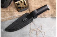Нож Ш-5 Барс AUS-8 стоунвош черный кожа 